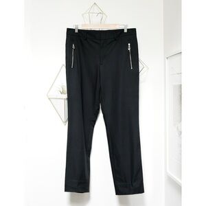 Armani Exchange Black Dress Pants with Silver Zippers